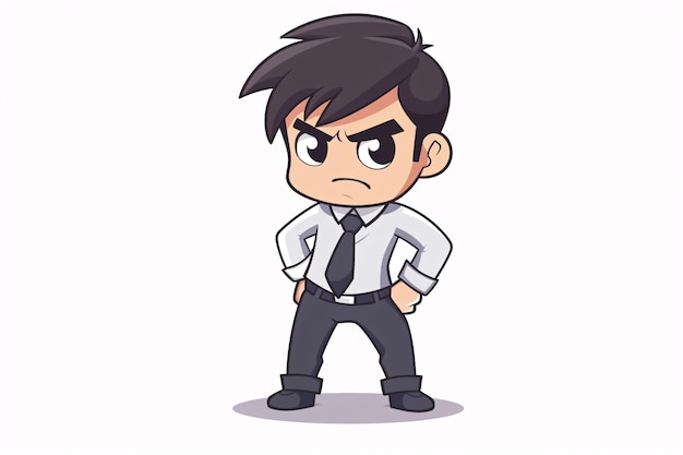 a cartoon of a man with a tie