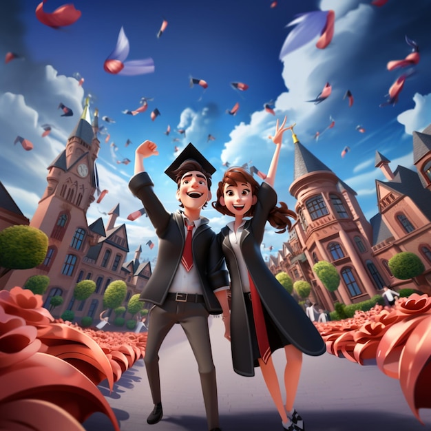 a cartoon man and a woman are standing in the street with the words  tulips  on the top