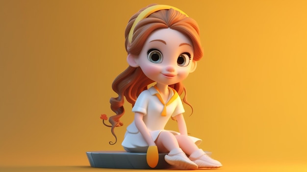 cartoon mascot girl 3d cartoon girl 3d cartoon female princess cartoon