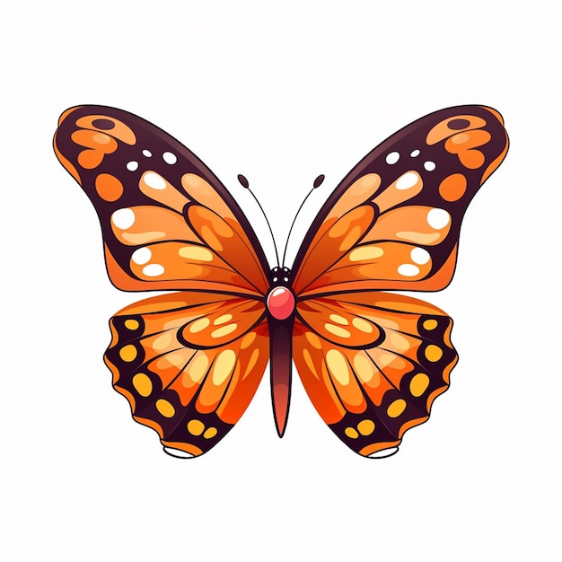 cartoon Monarch_Butterfly_Clipart_different_view_differnt_color