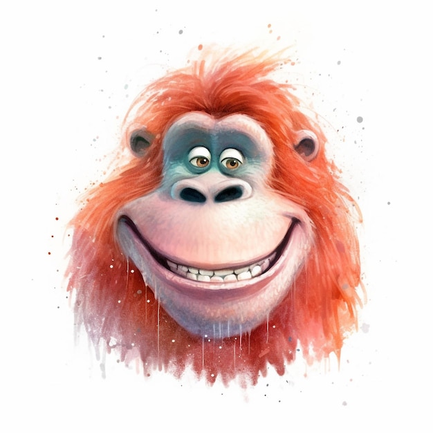 A cartoon monkey with a smile on his face.