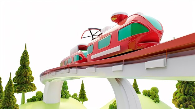 Photo a cartoon monorail for kids book