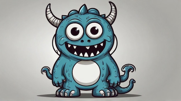 a cartoon of a monster with big eyes and big eyes