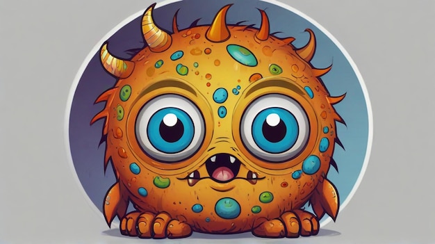 a cartoon of a monster with big eyes and big eyes