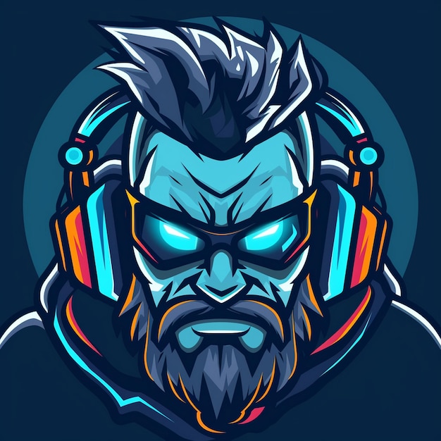 a cartoon of a monster with headphones around his head