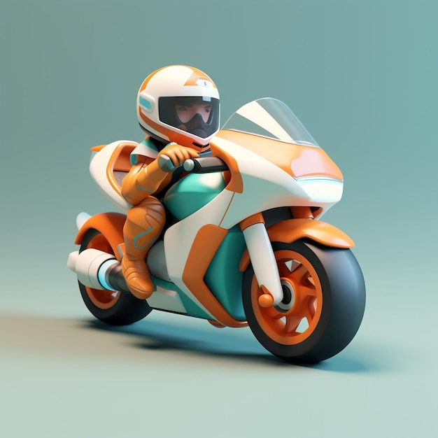 Cartoon motorcycle 3D