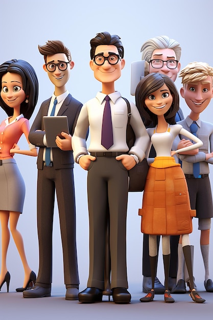 Cartoon OFFICE WORKERS 3d character