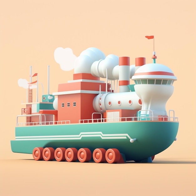 Cartoon Oil Tanker 3D