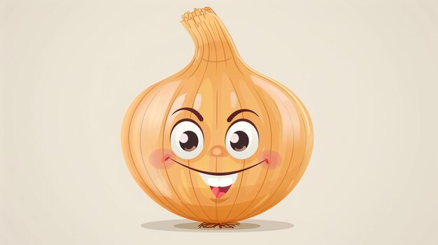 a cartoon of a onion with a happy face