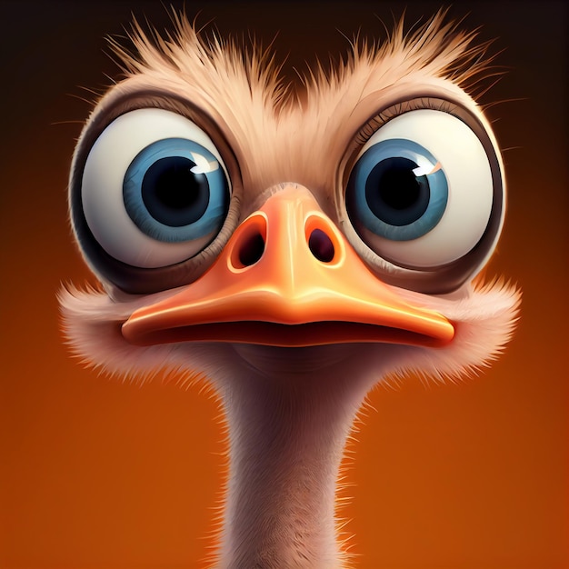 Cartoon Ostrich animation Generative AI