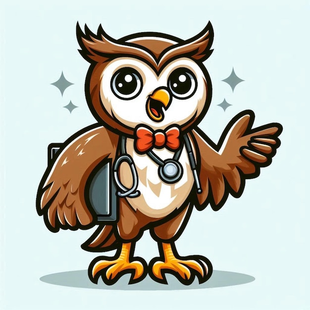 Photo a cartoon owl with a backpack and a backpack