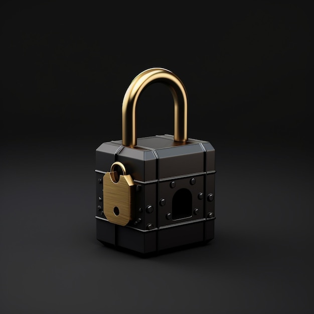 Cartoon padlock 3D