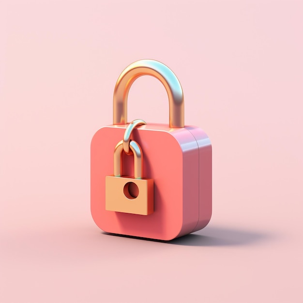 Cartoon padlock 3D