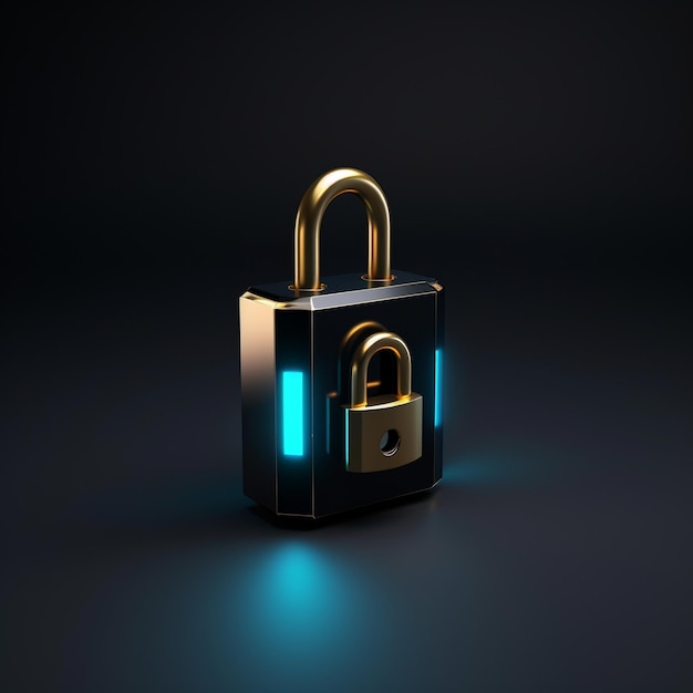 Cartoon padlock 3D