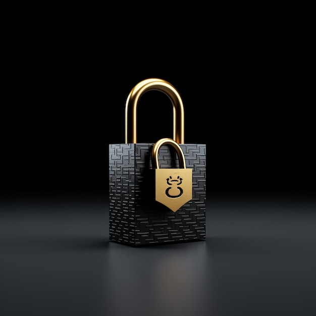 Cartoon padlock 3D