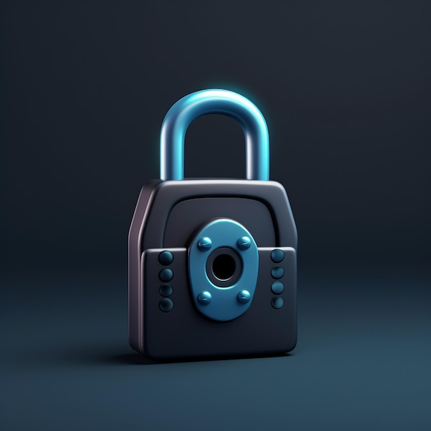 Cartoon padlock 3D