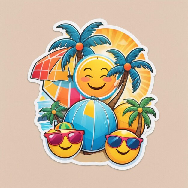 a cartoon of palm trees and sun glasses with palm trees on them