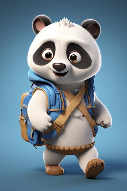 Cartoon panda 3d character