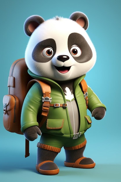 Cartoon panda 3d character