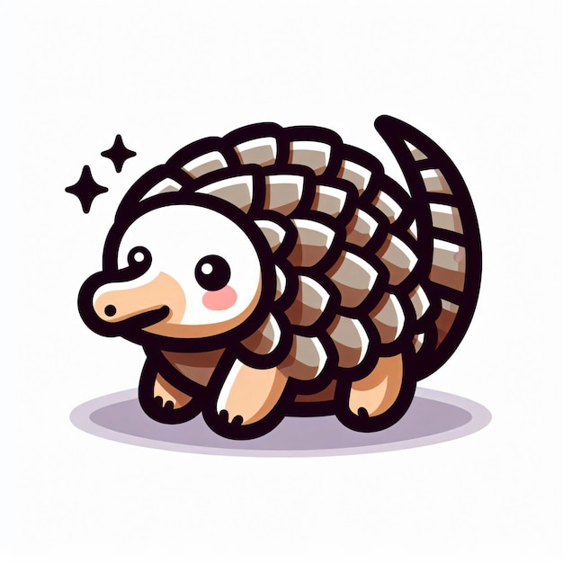 Photo a cartoon of pangolin icon isolated on white background