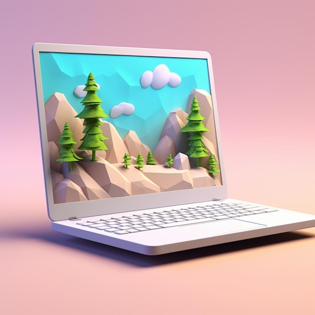 Cartoon pc computer 3d