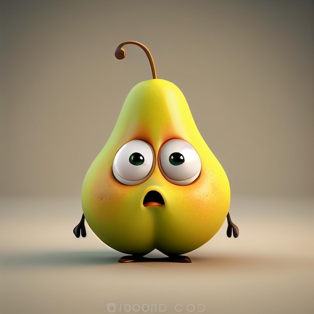 Cartoon Pear character Generative AI