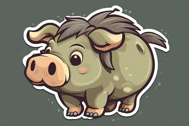 A cartoon pig with a green background and the word pig on it.