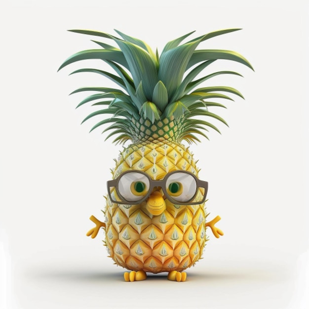 cartoon pineapple in a white background