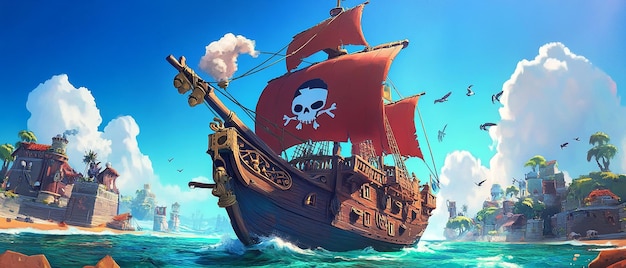 Cartoon Pirate Ship