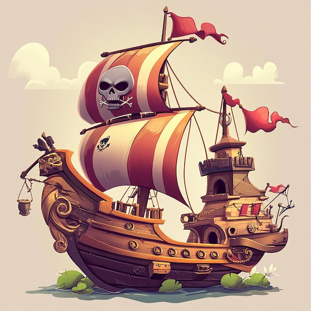 Cartoon Pirate Ship