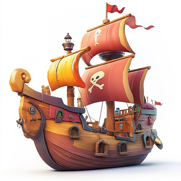 Photo cartoon pirate ship