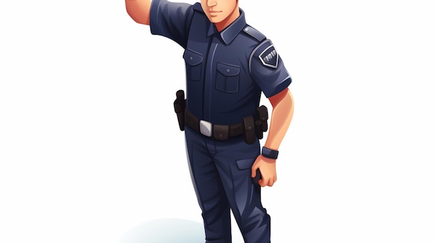 a cartoon of a police officer with a gun in his hand.