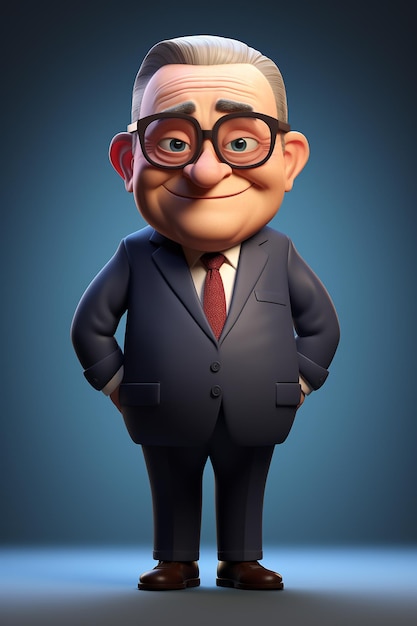 Cartoon president 3d character