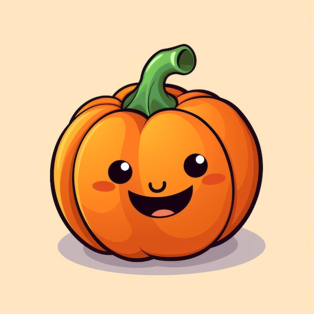 a cartoon pumpkin with a smile on its face