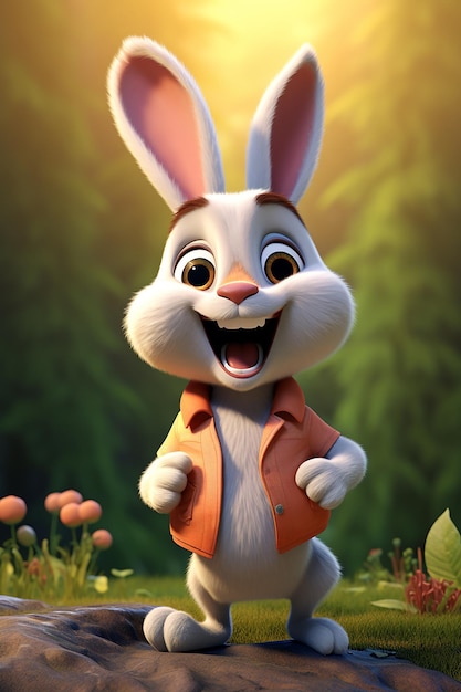 Cartoon rabbit 3d character