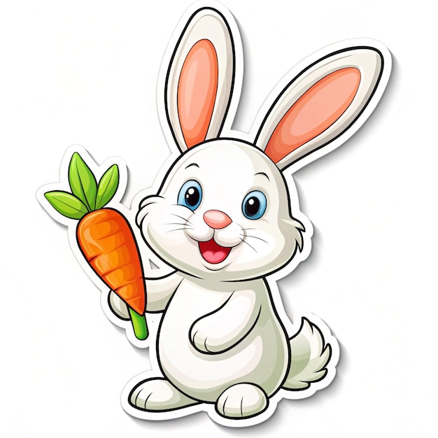 Photo a cartoon rabbit with a carrot and the title  bunny  on it