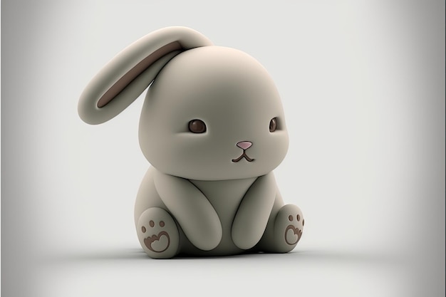 Cartoon rabbit with white background bunny Made by AIArtificial intelligence