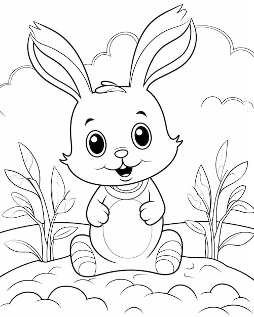 Photo a cartoon rabbit with a white shirt that says rabbit on it