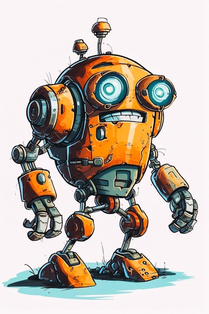 A cartoon of a robot