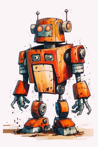 A cartoon of a robot