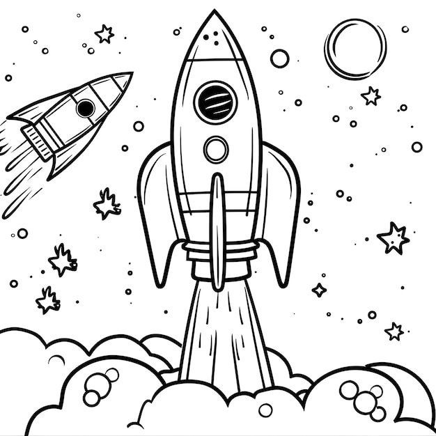 a cartoon of a rocket that says space shuttle