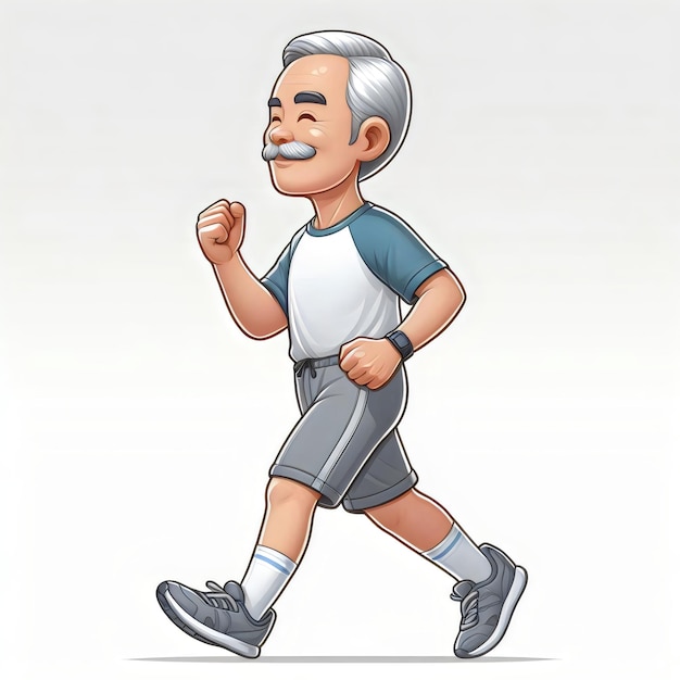 Cartoon running character illustration inspired by Global Running Day exercise