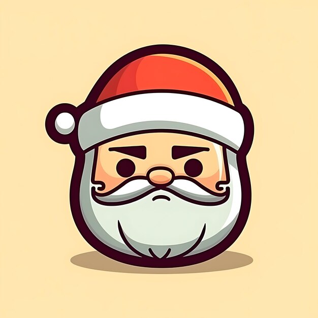 Photo cartoon santa claus face with a beard and mustache