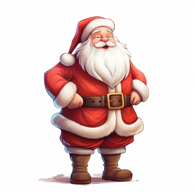 cartoon santa claus standing with his hands in his pockets generative ai