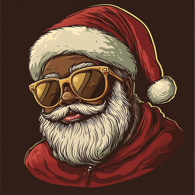 Photo a cartoon of a santa claus wearing sunglasses