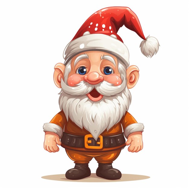 cartoon santa claus with a beard and a hat generative ai