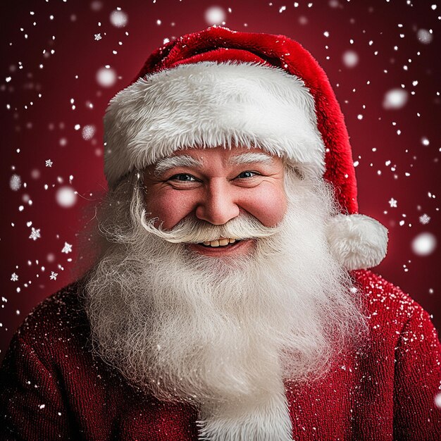 Photo cartoon santa claus with big white and red beard