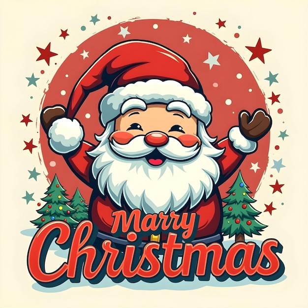 a cartoon of santa claus with a red background