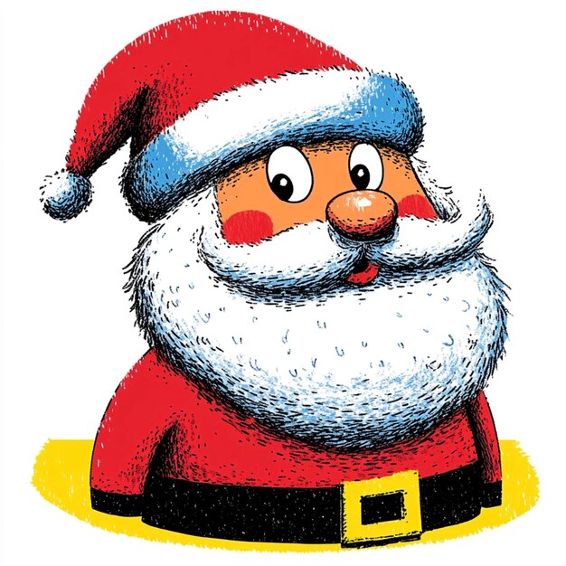 a cartoon of a santa claus with a red and white hat