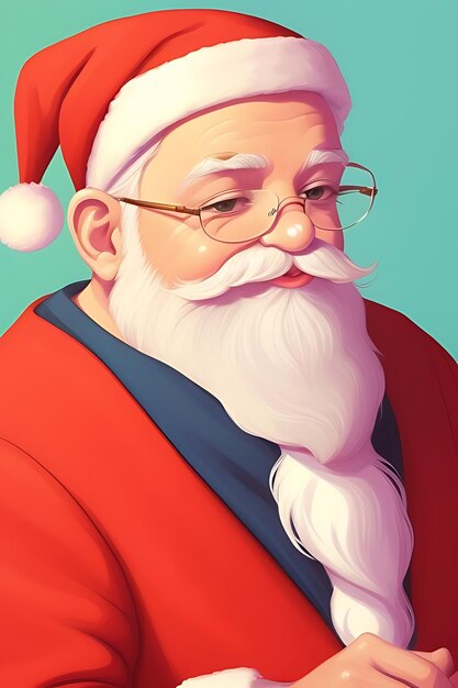 a cartoon of a santa claus with a santa hat